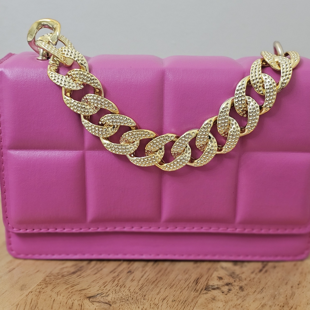 Pink Quilted Chain Shoulder Bag